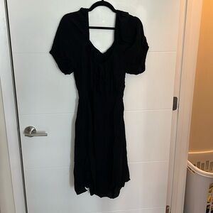 Tie-Front Black Dress